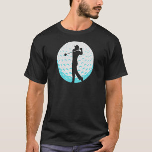 Camiseta Golfe Swing Golfer Jogando Golfe Silhouette Golf B