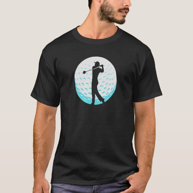 Camiseta Golfe Swing Golfer Jogando Golfe Silhouette Golf B (Frente)