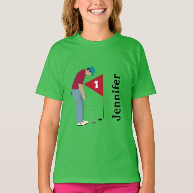 Camiseta Golfer Putando Design da Bola de Golfe (Frente)