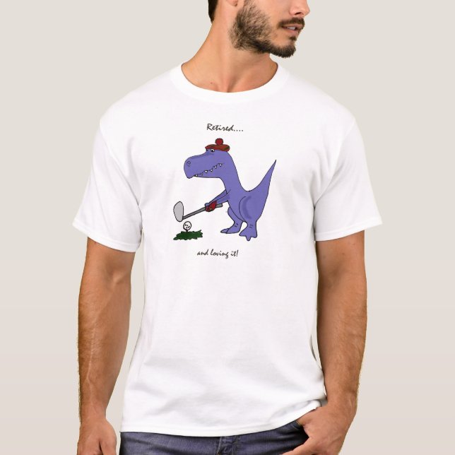 Camiseta Golfing aposentado engraçado do dinossauro de (Frente)