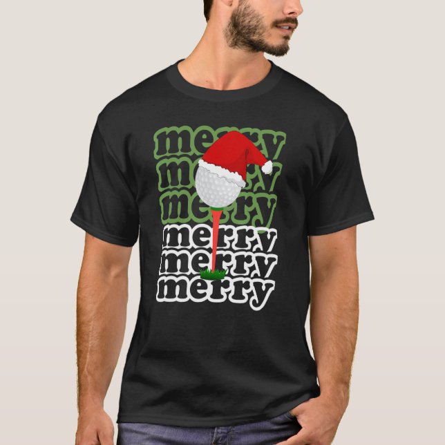 Camiseta Golfing Christmas Holiday Golf Ball (Frente)