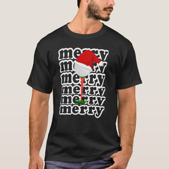 Camiseta Golfing Christmas Holiday Golf Ball 1 (Frente)