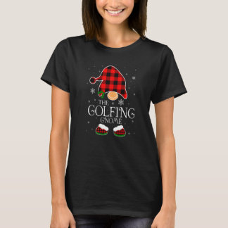 Camiseta Golfing Gnome Buffalo Plaid Matching Family Christ