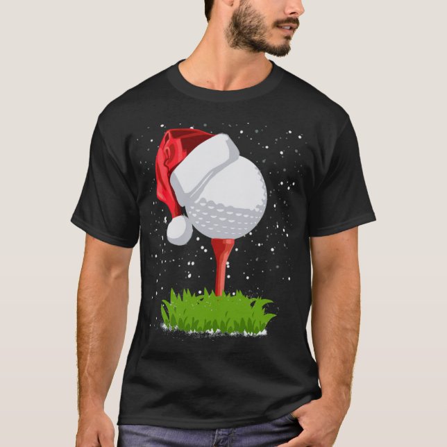 Camiseta Golfing Santa Hat Golf Ball Gift Para Hob (Frente)
