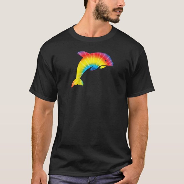Camiseta Golfinhão Tie Dye Golfinho Arco-íris Impressão Bel (Frente)