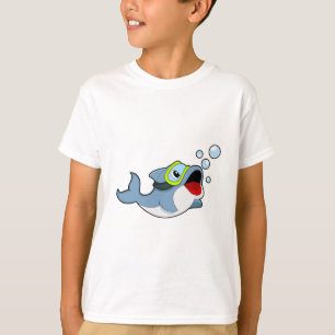 Camiseta Golfinho ao mergulho com bolhas de água.PNG