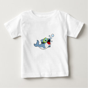 Camiseta Golfinho ao mergulho com bolhas de água.PNG