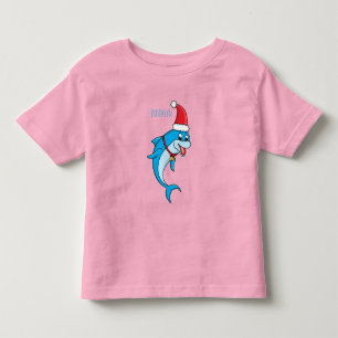Camiseta Golfinho bonito com desenho animado de Papai Noel
