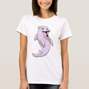 Camiseta Golfinho com Daisy Flower