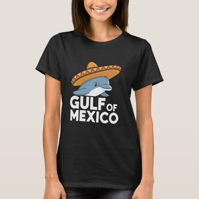 Camiseta Golfinho com golfo sombrero do México (Frente)