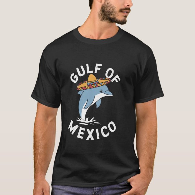 Camiseta Golfinho com sombrero Golfo do México (Frente)