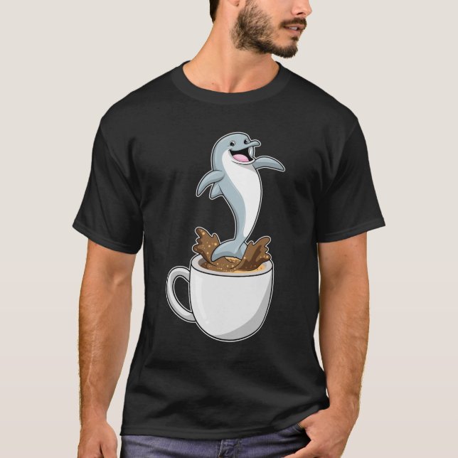 Camiseta Golfinho com Taça de Café (Frente)