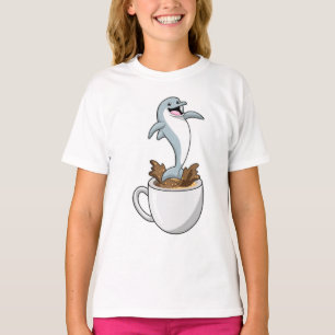 Camiseta Golfinho com Taça de Café