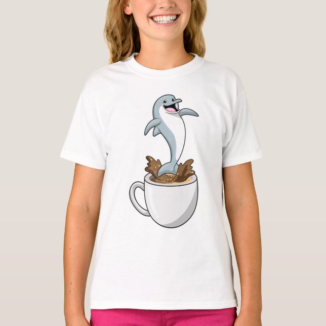 Camiseta Golfinho com Taça de Café (Frente)