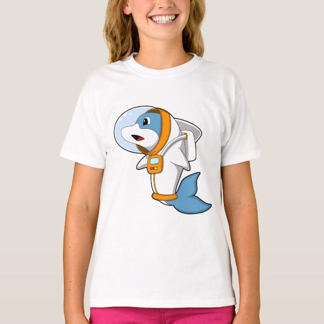 Camiseta Golfinho como astronauta com fantasia (Frente)