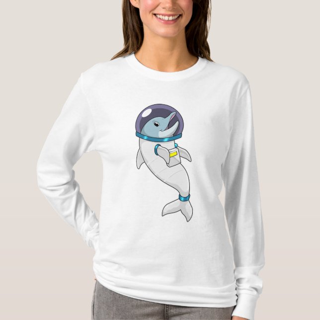 Camiseta Golfinho como astronauta na fantasia (Frente)