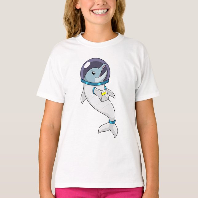 Camiseta Golfinho como astronauta na fantasia (Frente)