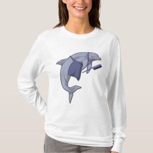 Camiseta Golfinho como cabeleireiro com Comb
