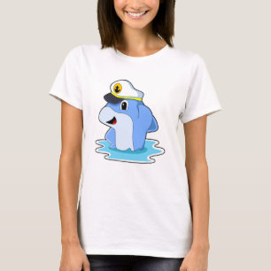 Camiseta Golfinho como capitão com chapéu