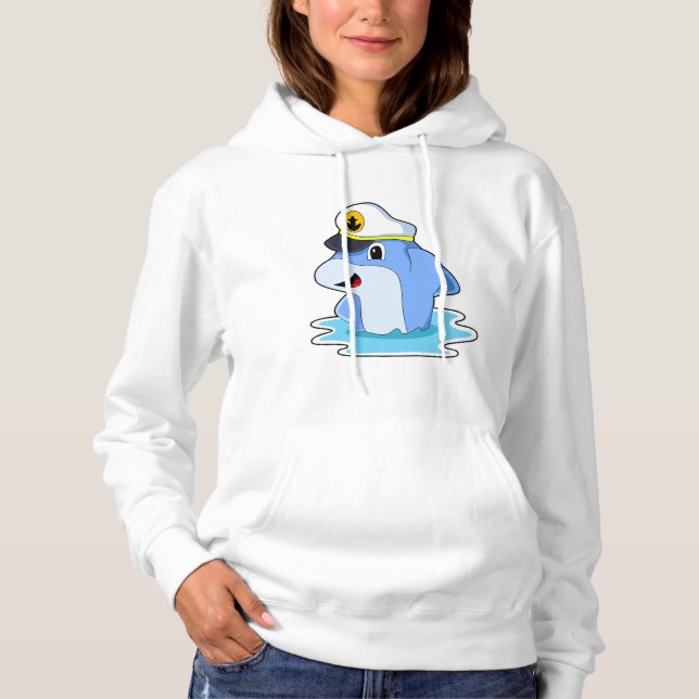 Camiseta Golfinho como capitão com chapéu (Frente)
