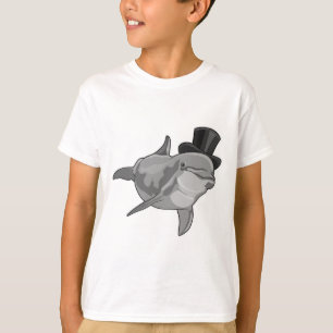 Camiseta Golfinho como cavalheiro com chapéu superior
