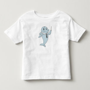Camiseta Golfinho como professor com ponteiro
