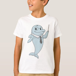 Camiseta Golfinho como professor com ponteiro