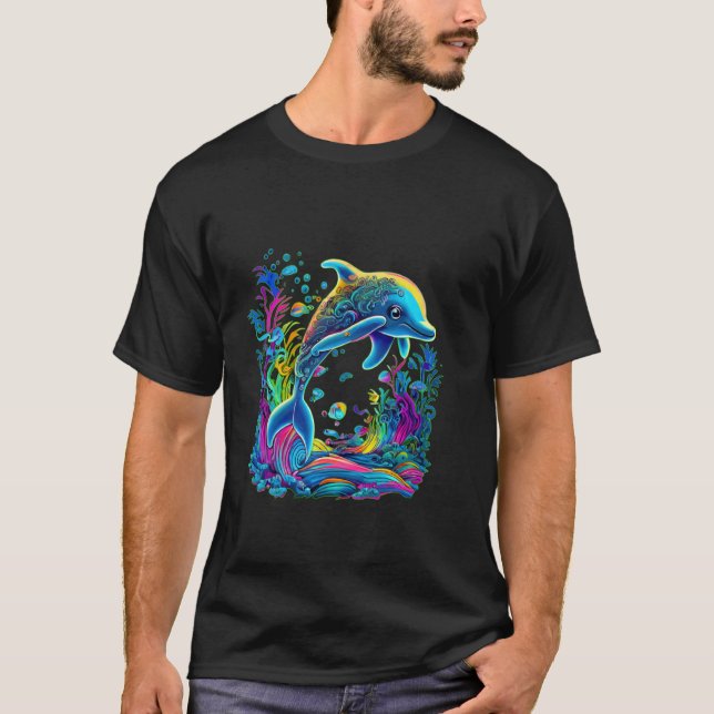 Camiseta Golfinho Corioso de Vida no Mar (Frente)