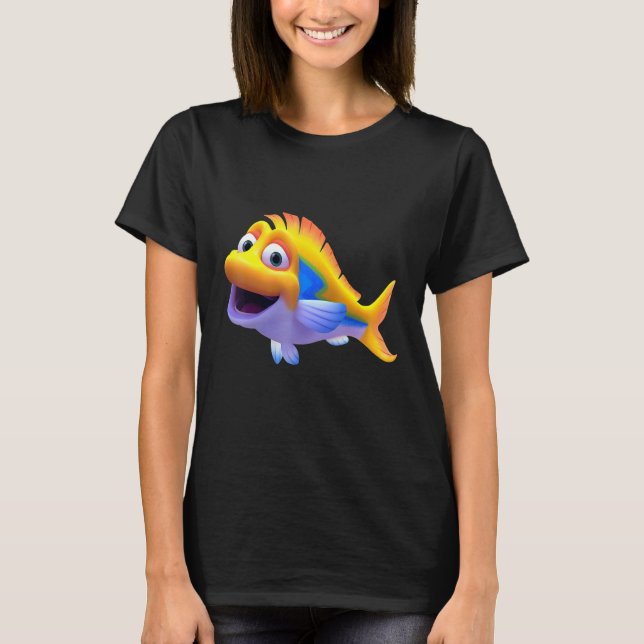 Camiseta Golfinho Cute Para Crianças Animais Do Mar 1 (Frente)