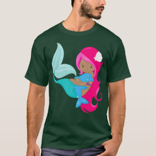Camiseta Golfinho de Cabelo Rosa Sereia da América Africana