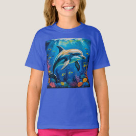 Camiseta Golfinho de Pintura de Petróleo