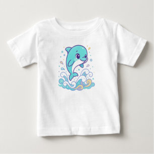 Camiseta Golfinho de Splash de Bolha Personalizado Animal M