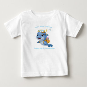 Camiseta Golfinho de Teto,Pequeno Explorador de Lixeira