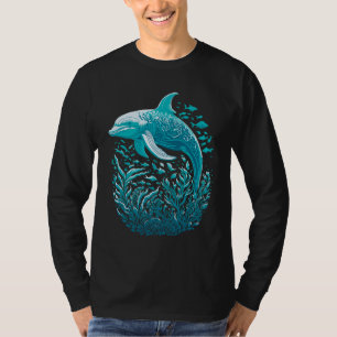 Camiseta Golfinho de Vida no Oceano Azul