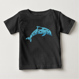 Camiseta Golfinho do Oceano Vida Marinha Coral Tubarão
