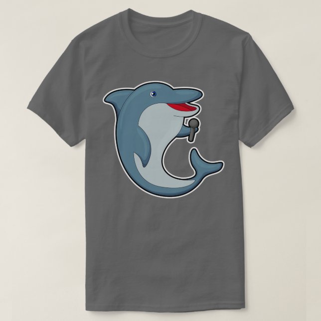 Camiseta Golfinho em Canto com Microfone (Frente do Design)