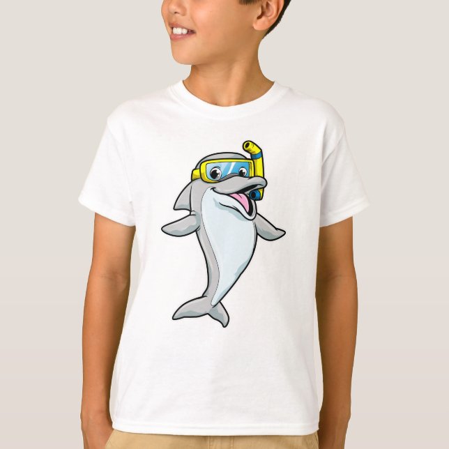 Camiseta Golfinho em mergulho com Snorkel (Frente)