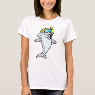 Camiseta Golfinho em mergulho com Snorkel