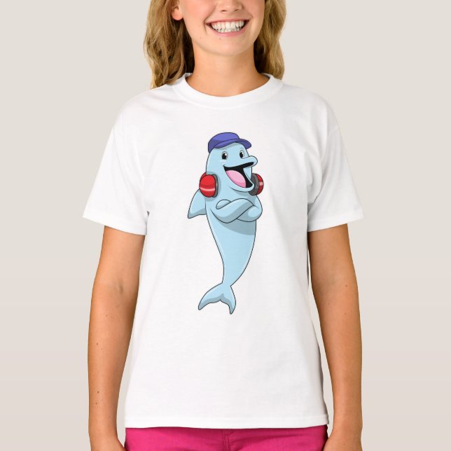 Camiseta Golfinho em Ouça música (Frente)