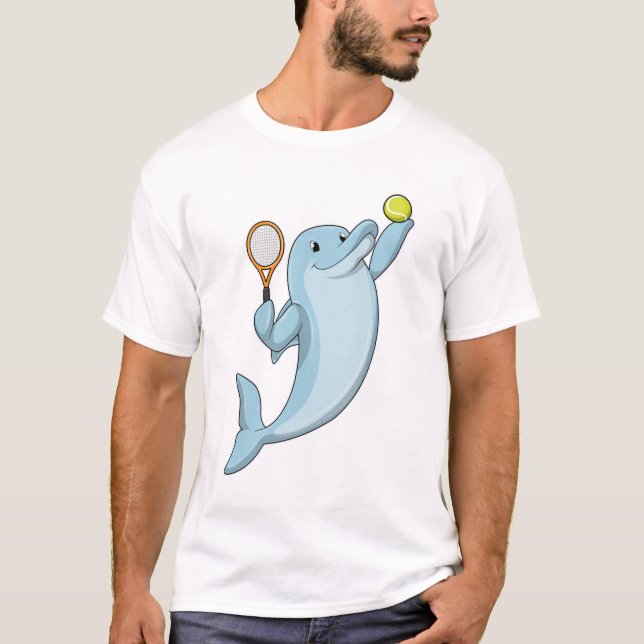 Camiseta Golfinho em Tênis com raquete Tênis (Frente)
