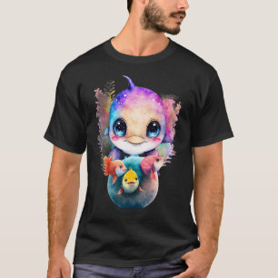 Camiseta Golfinho Engraçado e Amigos Peixes