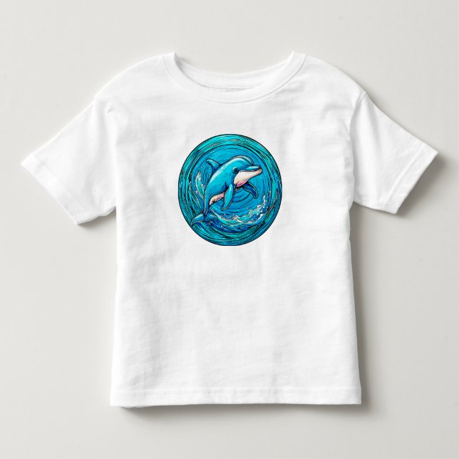 Camiseta Golfinho estilizado nadando (Frente)