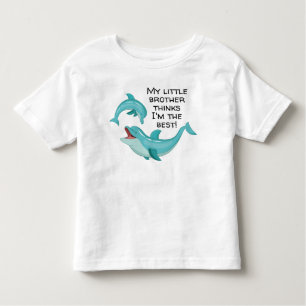 Camiseta Golfinho Feliz Meu Irmãozinho acha que sou o melho