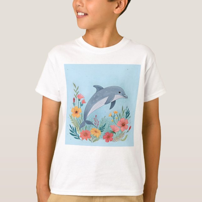 Camiseta Golfinho Floral (Frente)
