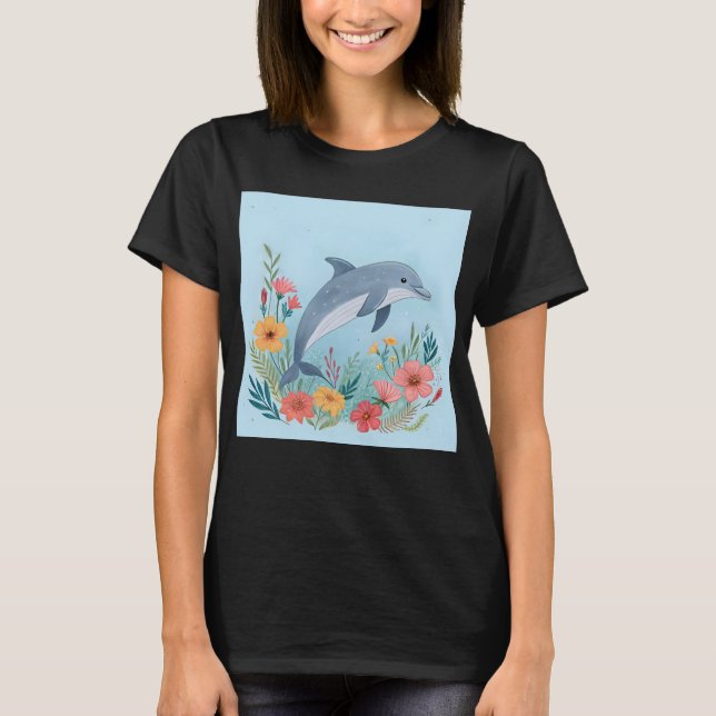 Camiseta Golfinho Floral (Frente)
