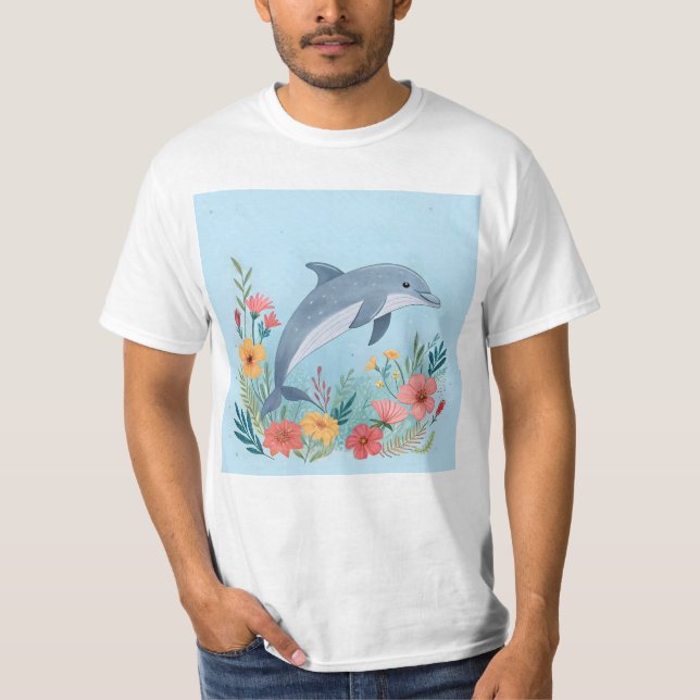 Camiseta Golfinho Floral (Frente)