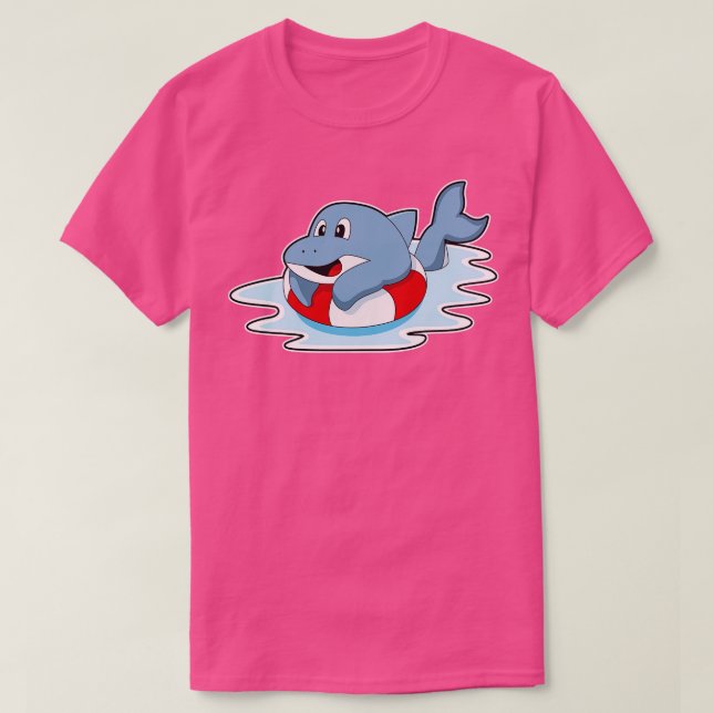 Camiseta Golfinho nadando com boia (Frente do Design)