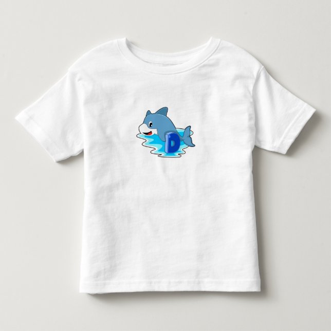 Camiseta Golfinho Nadando com Letra (Frente)