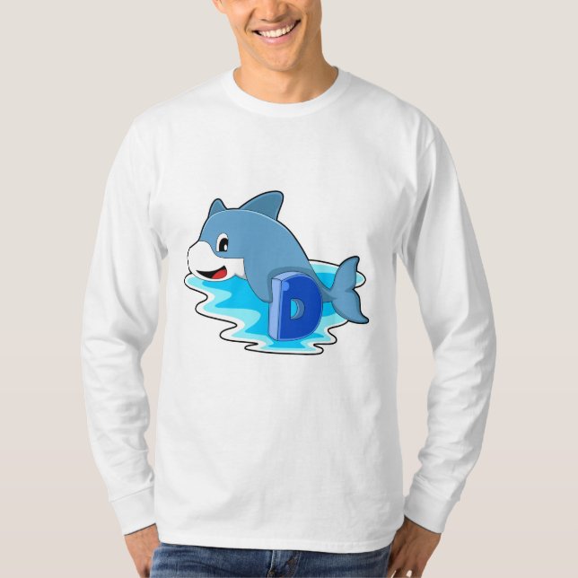 Camiseta Golfinho Nadando com Letra (Frente)