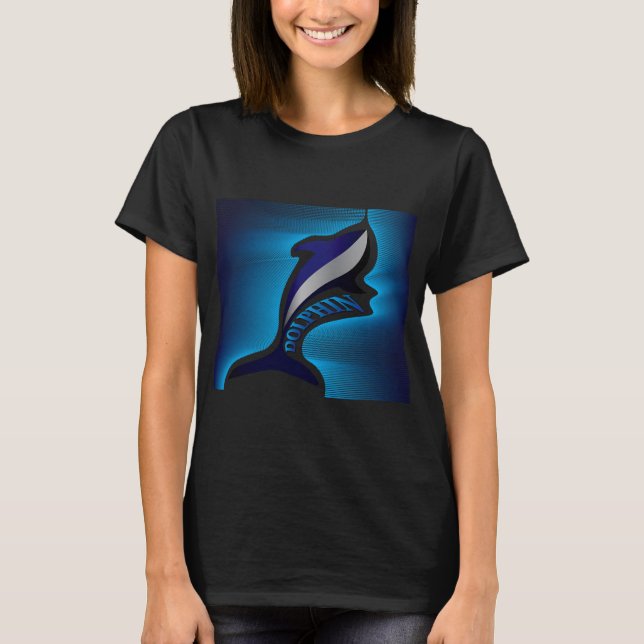 Camiseta Golfinho nadando pelas ondas do mar (Frente)